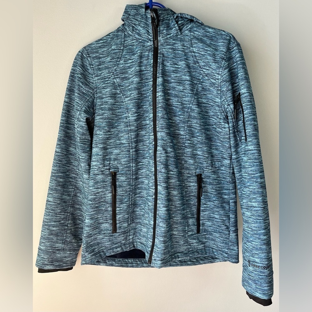 Free Country Women’s Cozy Fall/Winter Coat Sz Medium Blue Faux Fur Lined Jacket